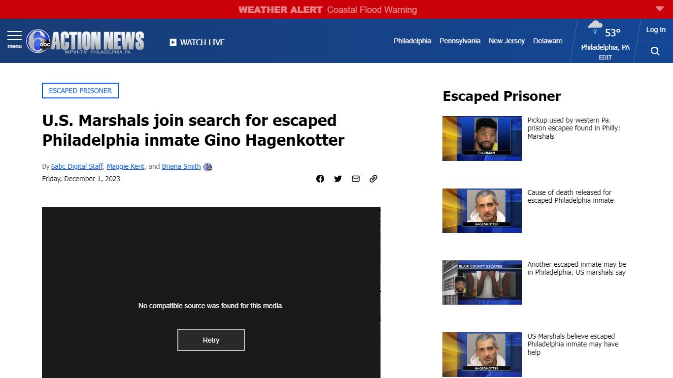 Escaped Philly inmate Gino Hagenkotter: U.S. Marshals search for ...